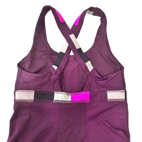 Lululemon Purple Strappy Cross Back Built-In Bra Tank Top No Size Tag - Picture 5 of 5